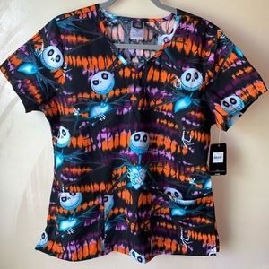 The Nightmare Before Christmas Halloween Scrub Top